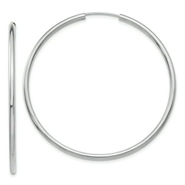 14k White Gold Polished Hinged Hoop Earrings Measures 17x15mm Wide 7mm Thick Jewelry Gifts for Women 14k White Gold Polished Hinged Hoop Earrings Measures 17x15mm Wide 7mm Thick Jewelry Gifts for Women